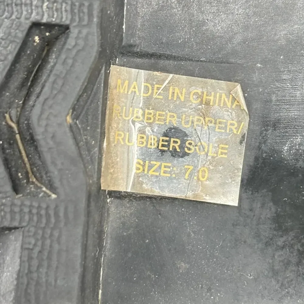 Michael Kors Tall Rain Boots Women's Size 7 Black Signature Logo Waterproof - Picture 12 of 13